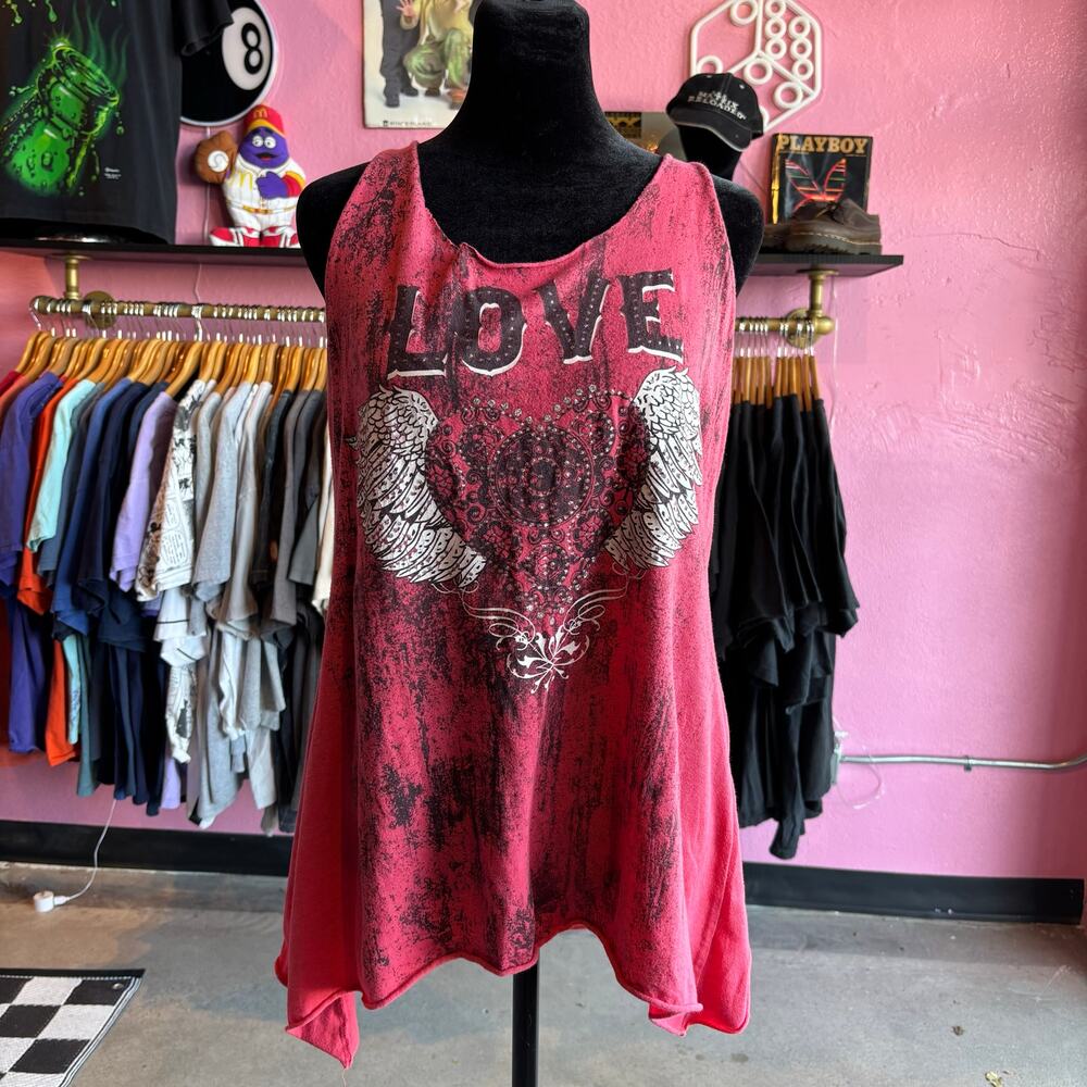Vintage Y2K Love Angel Wings Dainty Top Size XL
